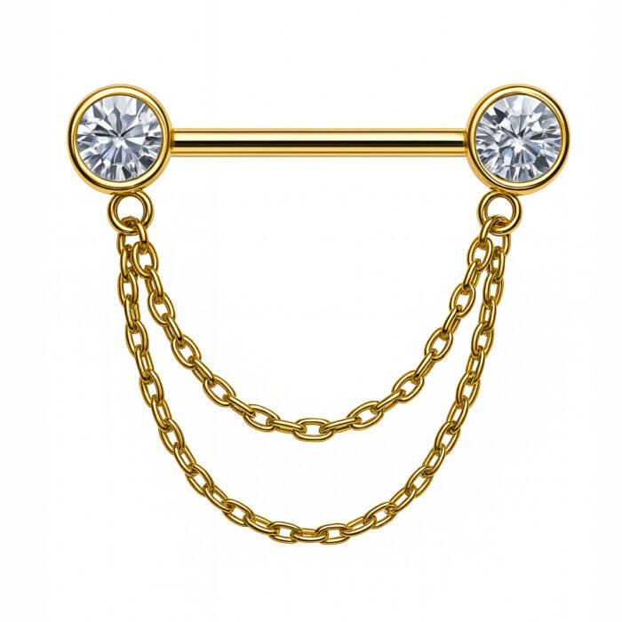 Barbell Di Titanio Con Zirconie e Due Catene