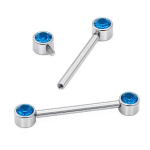 Barbell Di Titanio Flat Con Zirconie