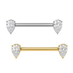 Barbell Gocce di Zirconie in Titanio