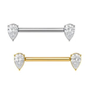 Barbell Gocce di Zirconie in Titanio