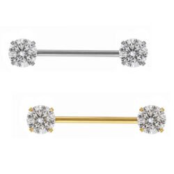 Barbell in Acciaio Chirurgico con Zirconie