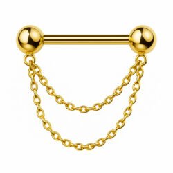 Barbell Mamilo 2 Palline Con Catena Doppia