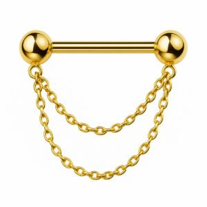 Barbell Mamilo 2 Palline Con Catena Doppia