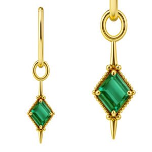 Clicker in Oro 18k con Pendente di Smeraldo Brasiliano