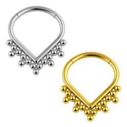 Clicker V Liscio Beaded di Titanio