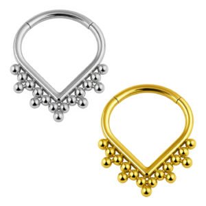 Clicker V Liscio Beaded di Titanio