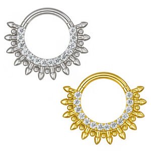 Anello Clicker Surgical di Titanio ASTM F136 con Zirconi