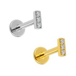 Labret Barra Mini con Zirconi in Titanio