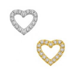 Labret Cuore Con Zirconi Di Titanio