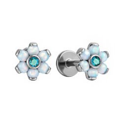 Labret di Titanio Fiore Opale 5MM