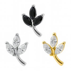 Labret Foglia di Navette in Titanio