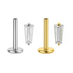 Labret Trapezio Alto in Titanio Push Pin