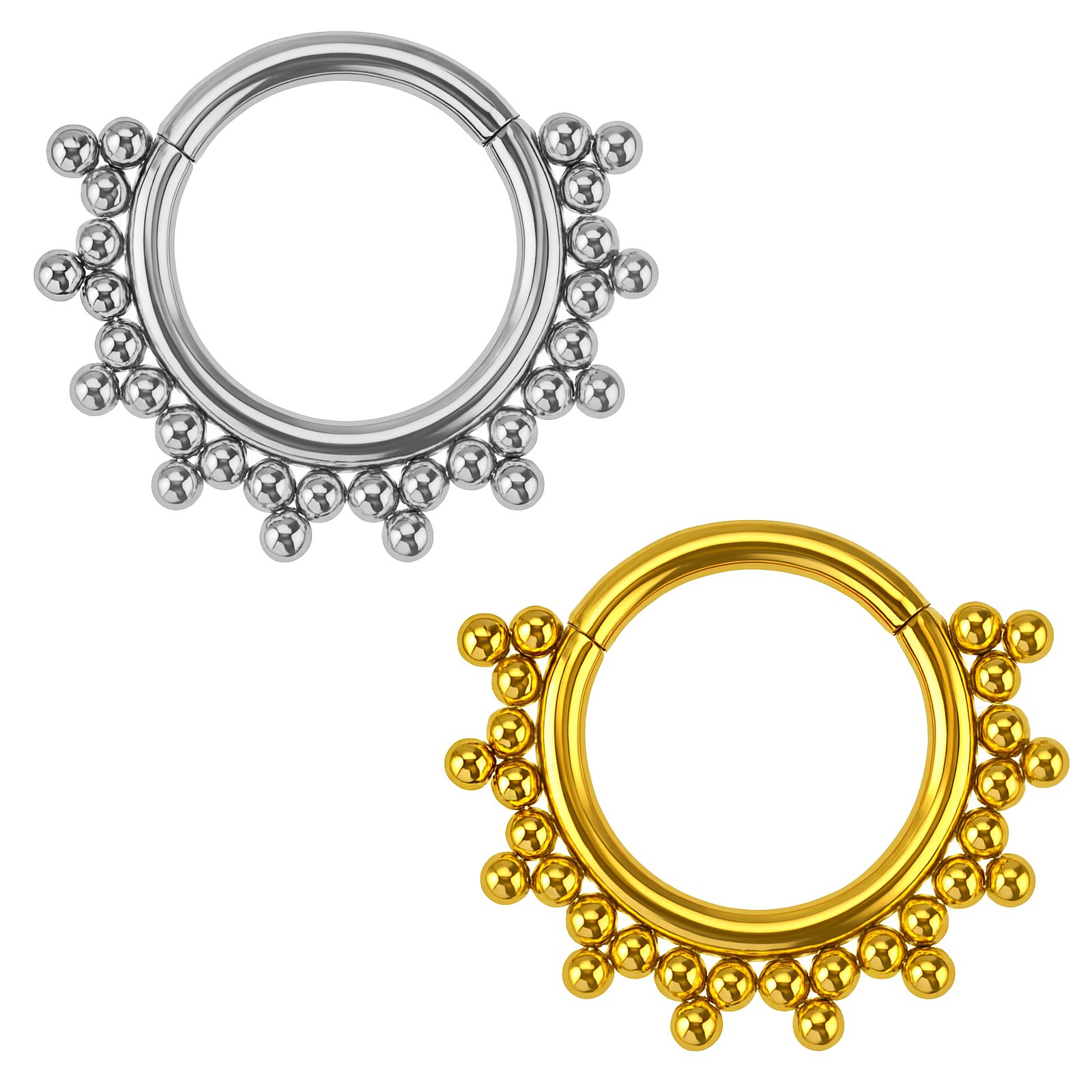 Anello Clicker Con Tri-Beads Di Titanio ASTM F136