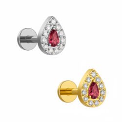 Labret Pingo Tempestato di Zirconi in Titanio ASTM F136