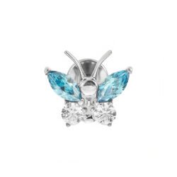 Labret Farfalla con Zirconia di Titanio ASTM F136
