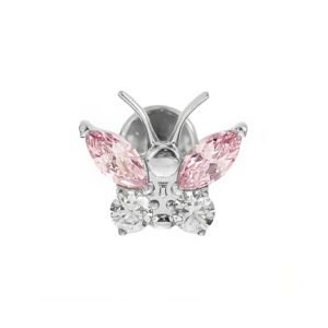 Labret Farfalla con Zirconia di Titanio ASTM F136