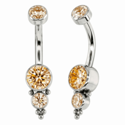 Banana in Titânio ASTM F136 con Zirconi e 5 Beads Indiane