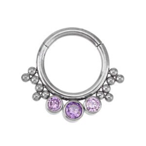 Anello Clicker 3 Zirconia e 12 Beads di Titanio ASTM F136