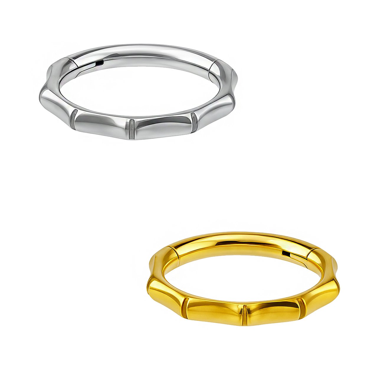 Anello Clicker di Titanio ASTM F136 Baguette Liscia