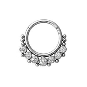 Anello Clicker di Titanio ASTM F136 con Zirconi