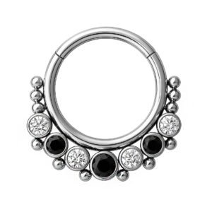 Anello Clicker di Titanio ASTM F136 con Zirconi