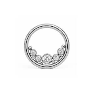 Anello Clicker Mix di Titanio ASTM F136 con Zirconi