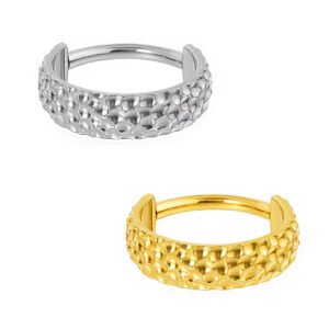 Anello Clicker Spesso Martellato Di Titanio ASTM F136