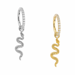 Anello Con Zirconia e Pendente Serpente Di Titanio ASTM F136