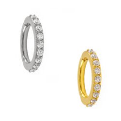 Anello Ombelicale Ovale Cobalto Cromo Con Zirconia