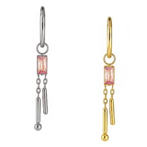 Anello Square Needles in Titanio ASTM F136 con Zirconia