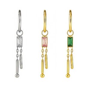 Anello Square Needles in Titanio ASTM F136 con Zirconia