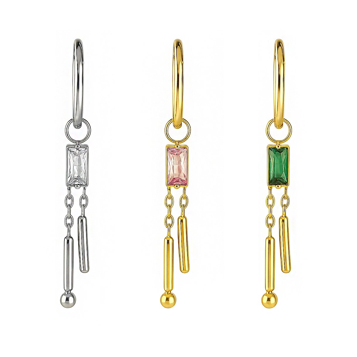 Anello Square Needles in Titanio ASTM F136 con Zirconia