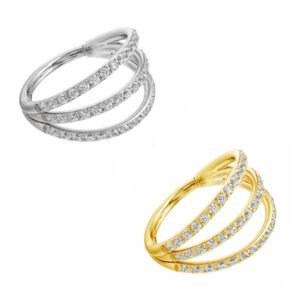 Anello Triple con Zirconi in Titanio ASTM F136