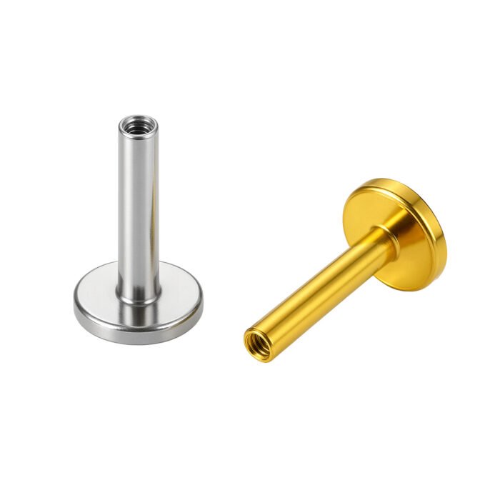 Asta di Labret in Titanio ASTM F136 con Filettatura Interna