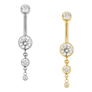 Banana Con Zirconi Piatto Pendente Di Titanio ASTM F136