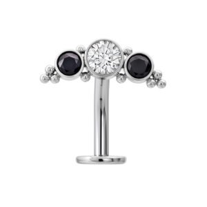 Banana Di Titanio ASTM F136 Cluster con zirconi e Beads