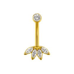 Banana in Oro 18k con Navette di Diamanti Sintetici