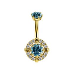 Banana in Oro 18k con Topazio Blu e Diamanti Sintetici