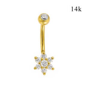 Banana in Oro 18k Fiore di Zirconi