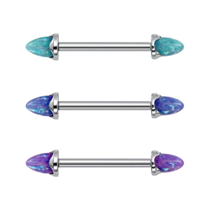 Barbell con Spike di Opale in Titanio ASTM F136