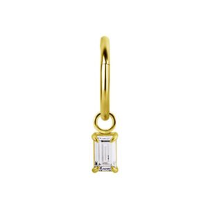 Clicker in Oro 18k con Ciondolo di Zirconia Premium