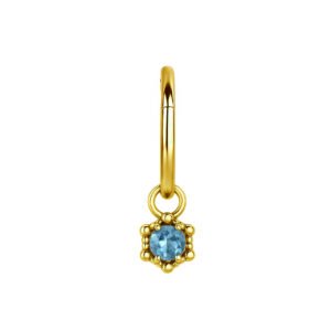 Clicker in Oro 18k con Pendente di Topazio Blu
