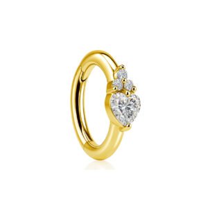 Clicker in Oro 18k con Cuore di Zirconia
