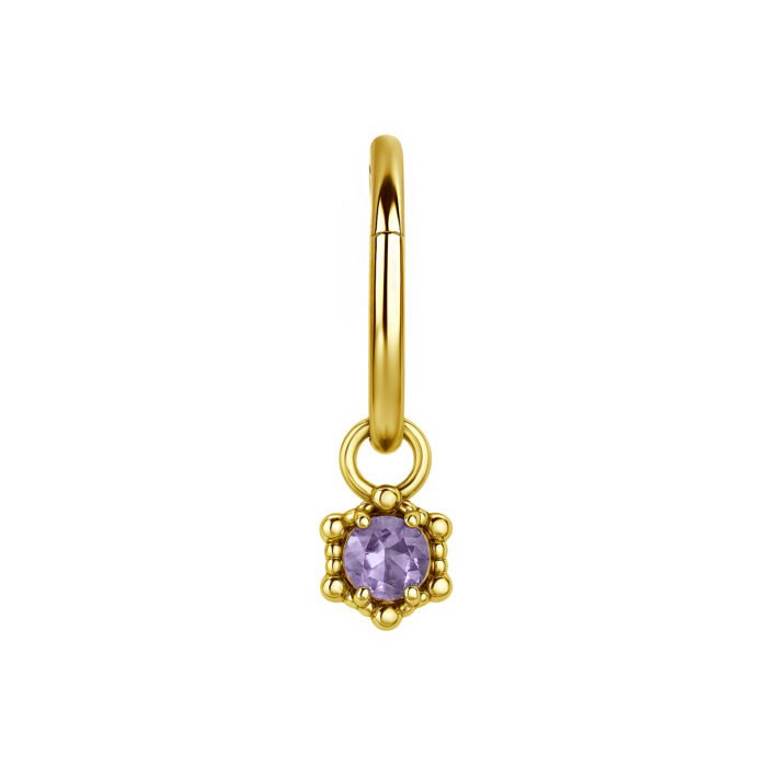 Clicker in Oro 18k con Pendente di Ametista Rosa