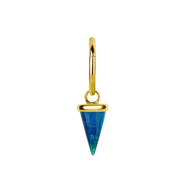 Clicker in Oro 18k con Pendente Pendolo di Opale Sintetici