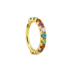 Clicker in Oro 18k con Pietre Genuine Multicolore