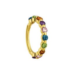 Clicker in Oro 18k con Pietre Genuine Multicolori