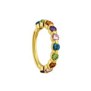 Clicker in Oro 18k con Pietre Genuine Multicolori