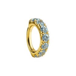 Clicker in Oro 18k Incassato di Topazi Blu