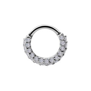 Clicker in Oro 18k Incastonato di Diamanti Sintetici Frontali e Laterali